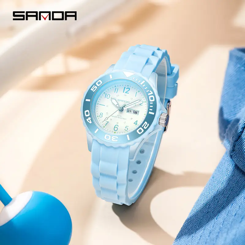 Sanda Blue Quartz Casual Watch with Double Calendar