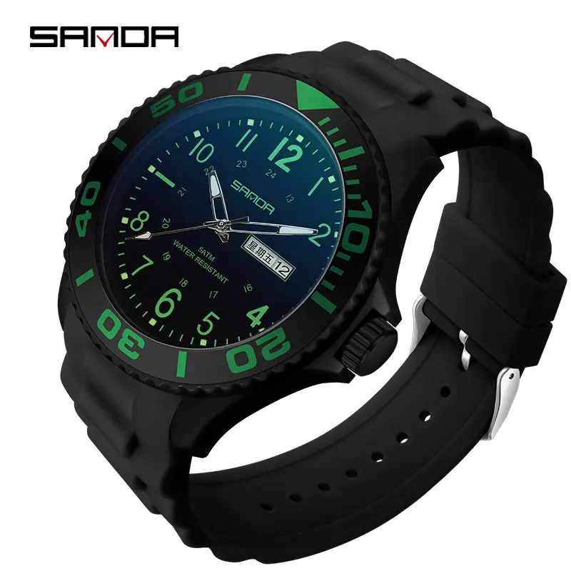 Sanda Blue Quartz Casual Watch with Double Calendar