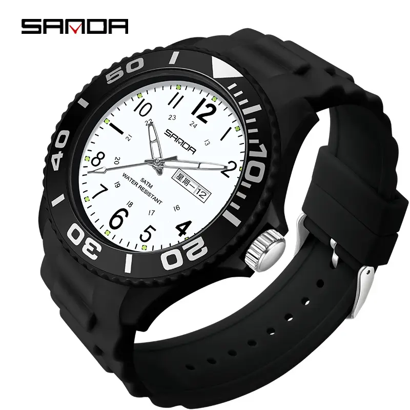 Sanda Blue Quartz Casual Watch with Double Calendar