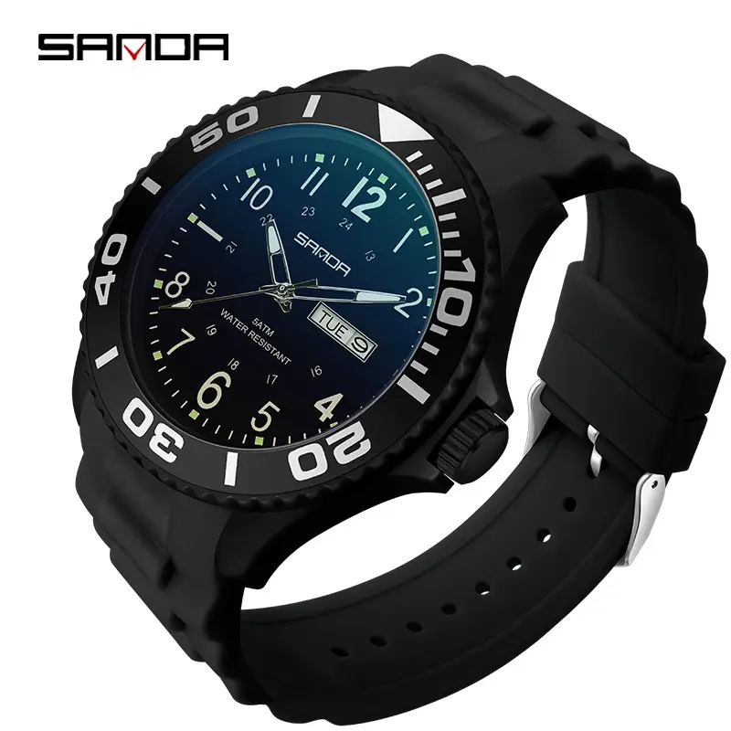 Sanda Blue Quartz Casual Watch with Double Calendar