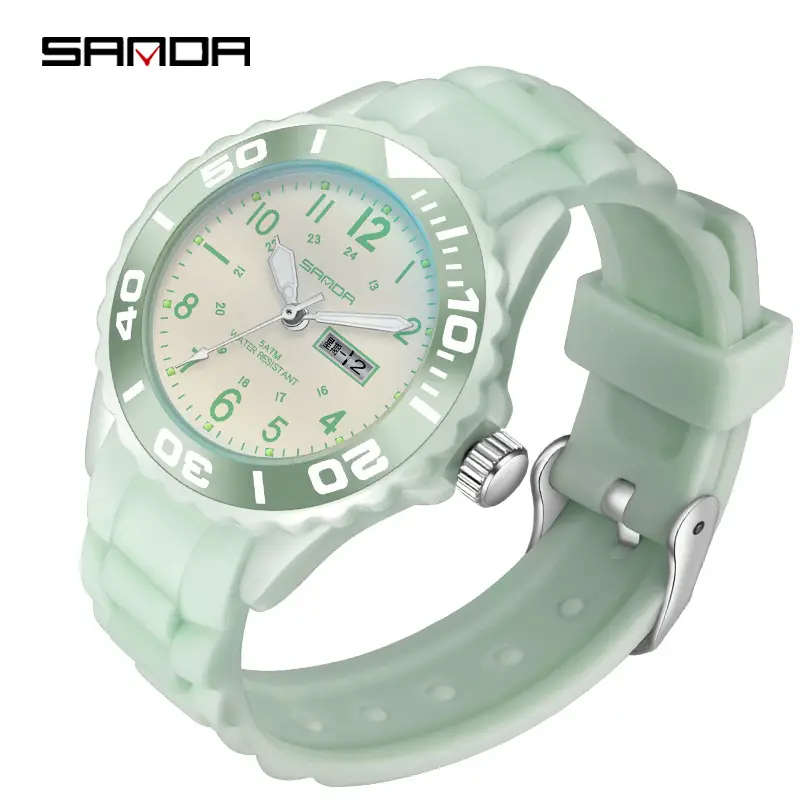 Sanda Blue Quartz Casual Watch with Double Calendar