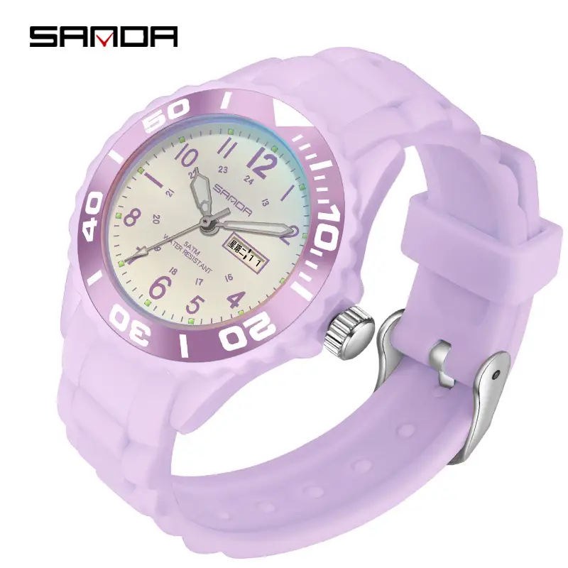 Sanda Blue Quartz Casual Watch with Double Calendar