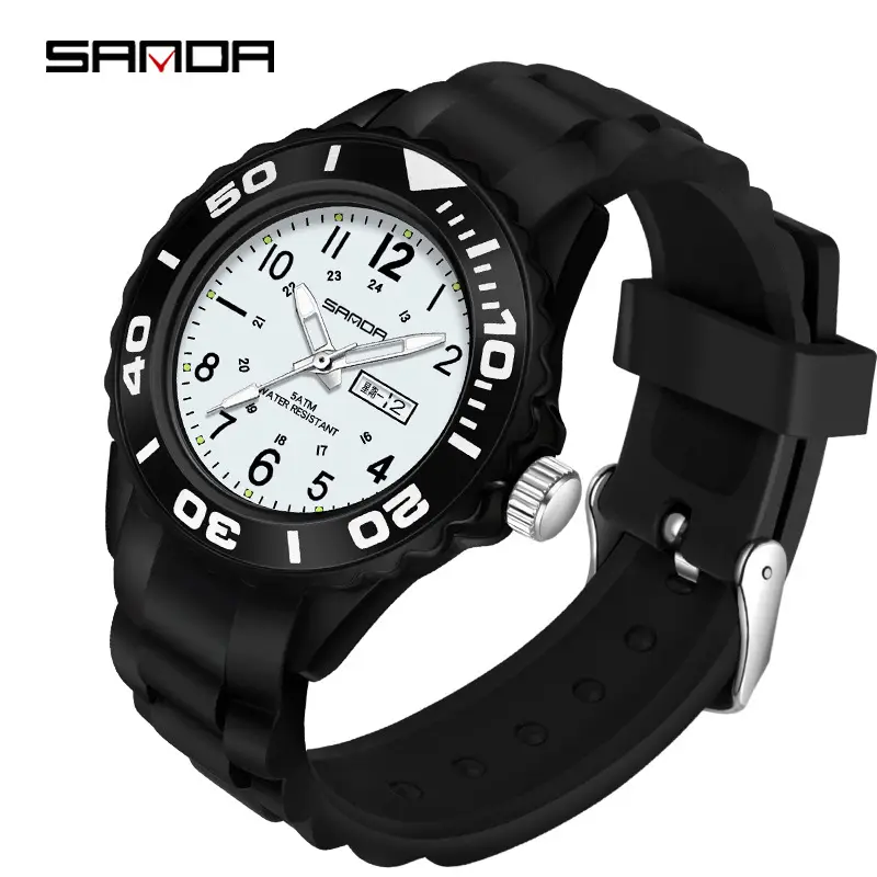 Sanda Blue Quartz Casual Watch with Double Calendar