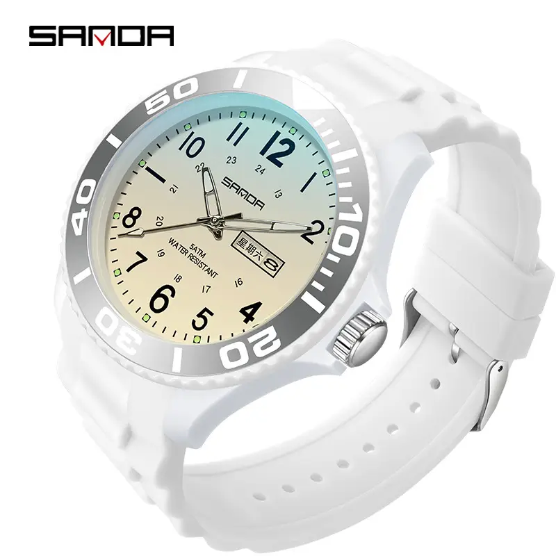 Sanda Blue Quartz Casual Watch with Double Calendar