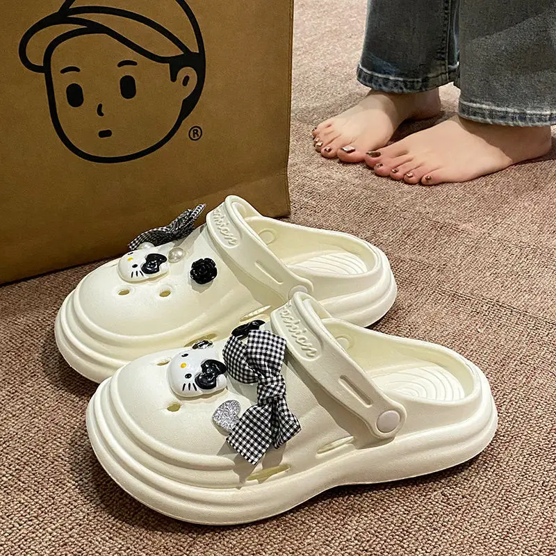 Bow Girl Crocs 2025 Summer Eva Poop Feeling Office Non-Slip - Image 6