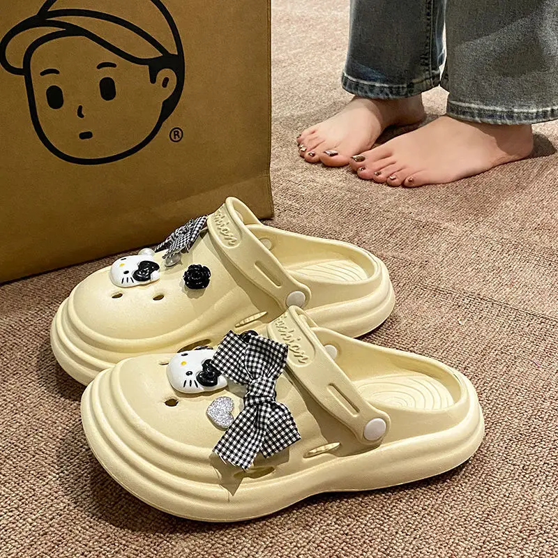 Bow Girl Crocs 2025 Summer Eva Poop Feeling Office Non-Slip - Image 7