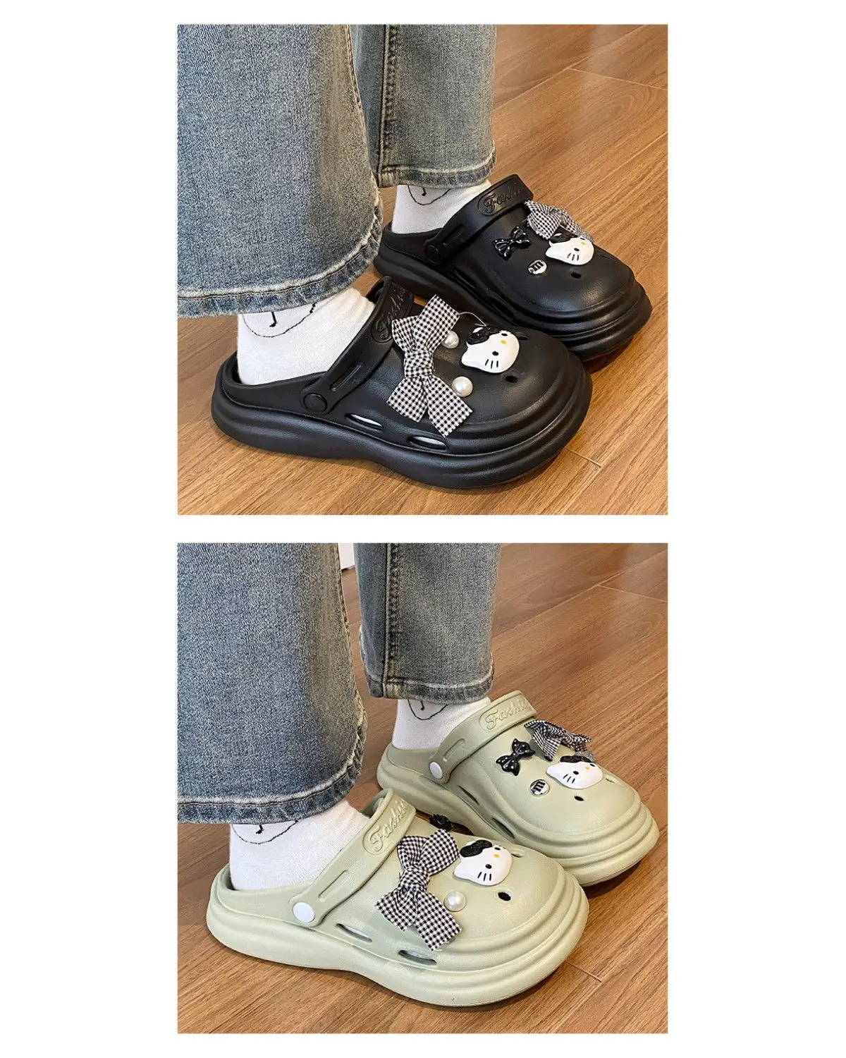 Bow Girl Crocs 2025 Summer Eva Poop Feeling Office Non-Slip — feature 18