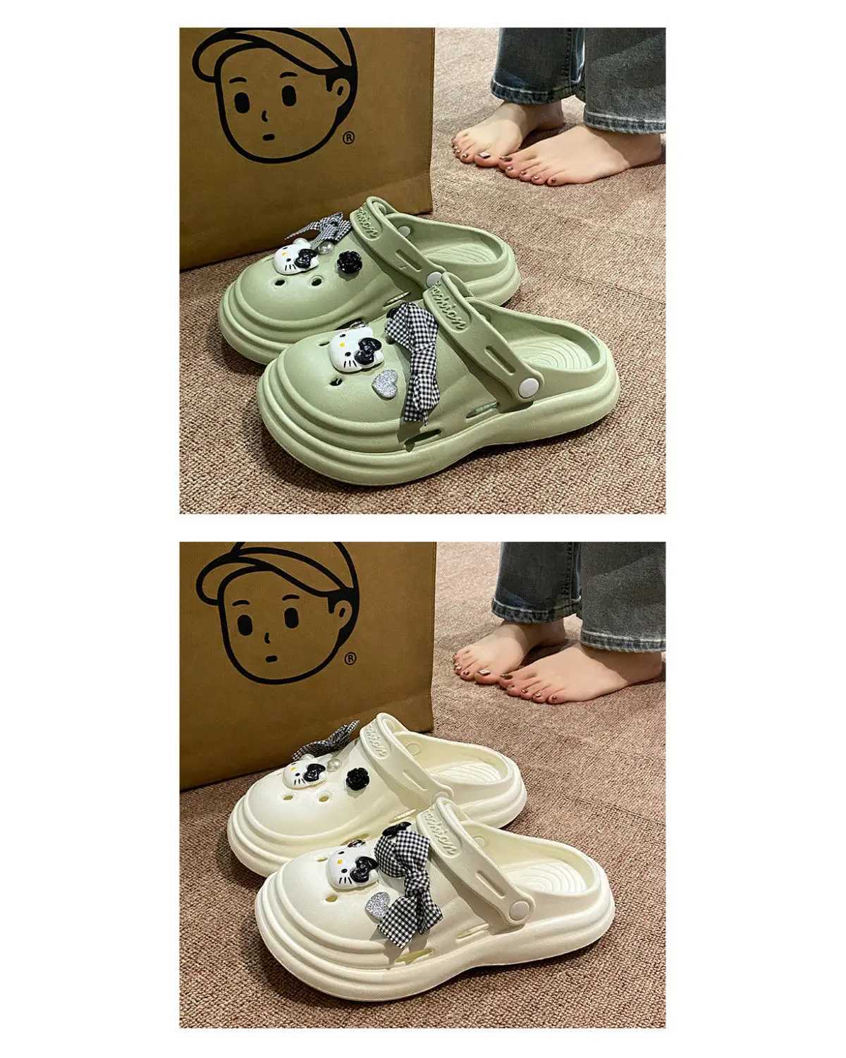 Bow Girl Crocs 2025 Summer Eva Poop Feeling Office Non-Slip — feature 21