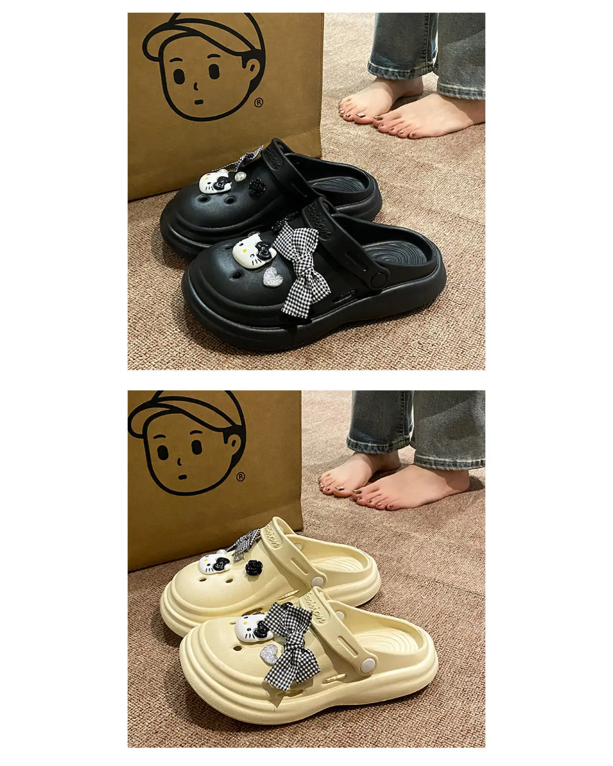 Bow Girl Crocs 2025 Summer Eva Poop Feeling Office Non-Slip — feature 22