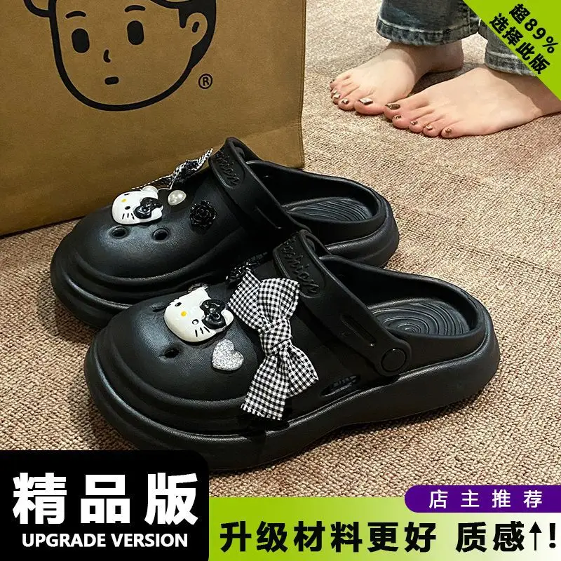 Bow Girl Crocs 2025 Summer Eva Poop Feeling Office Non-Slip - Image 2