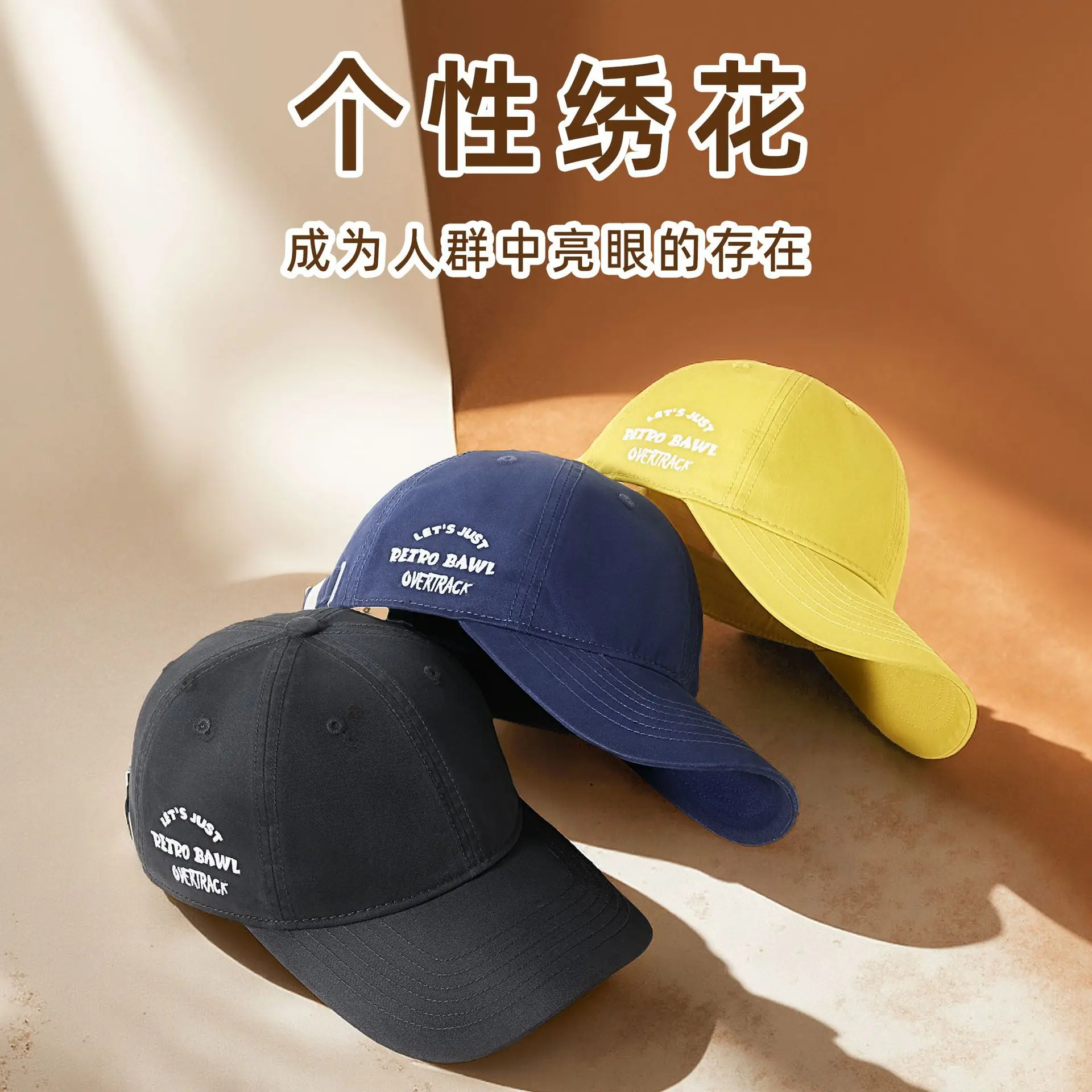 Men's Navy Blue Retro Sunscreen Cap Baseball - Image 8