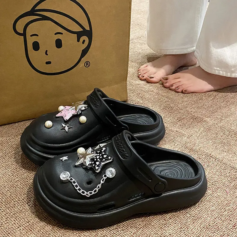 Women's Embellished EVA Beach Clogs with Star & Pearl Decor - Image 8