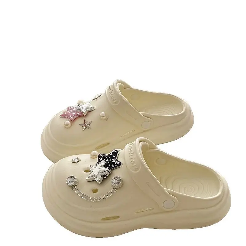 Women's Embellished EVA Beach Clogs with Star & Pearl Decor - Image 9