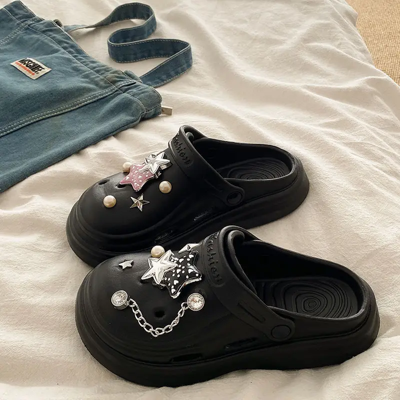 Women's Embellished EVA Beach Clogs with Star & Pearl Decor — feature 29