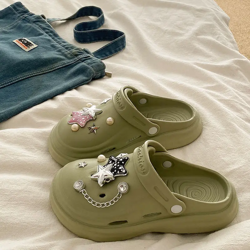 Women's Embellished EVA Beach Clogs with Star & Pearl Decor — feature 30