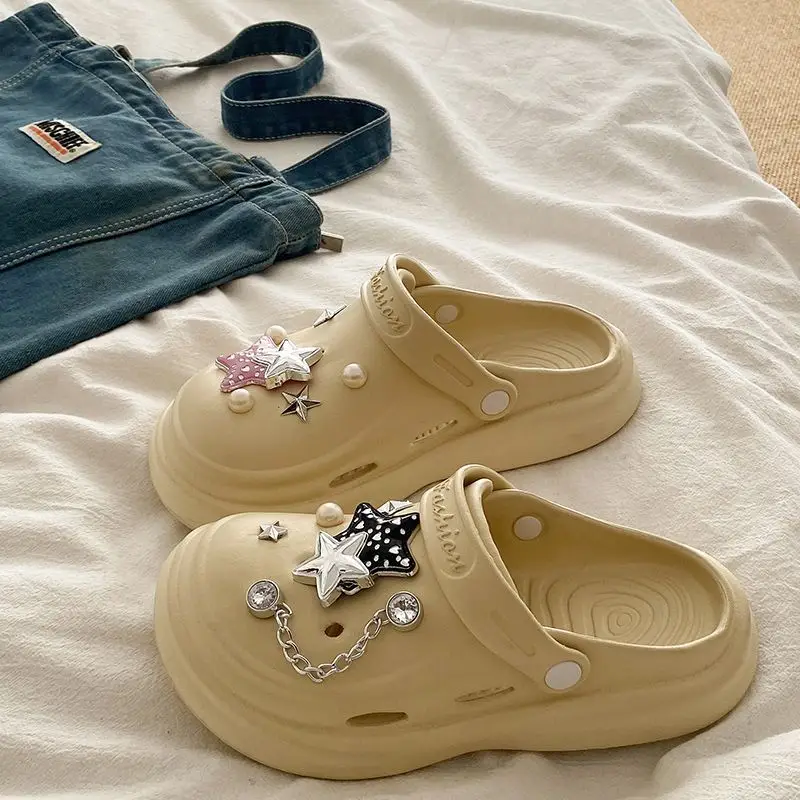 Women's Embellished EVA Beach Clogs with Star & Pearl Decor — feature 31