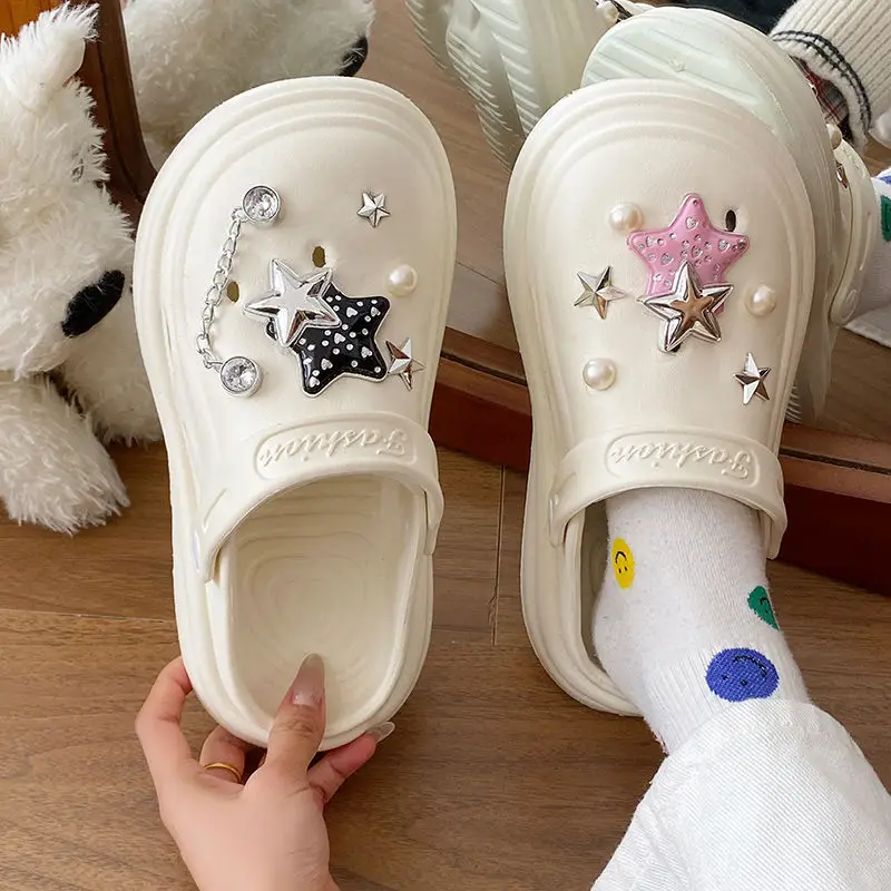 Women's Embellished EVA Beach Clogs with Star & Pearl Decor — feature 32