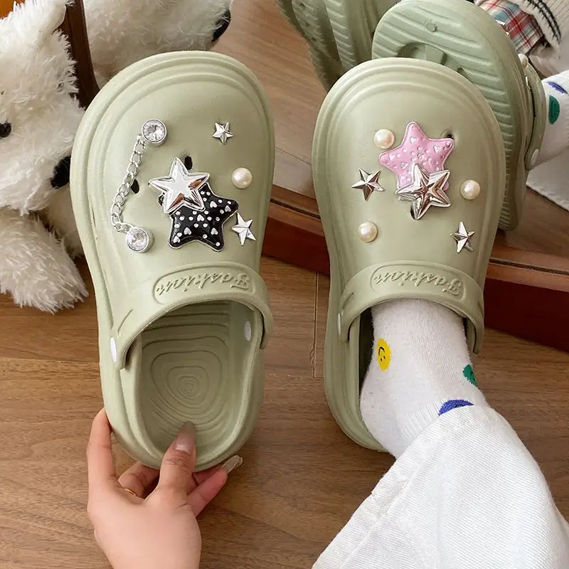 Women's Embellished EVA Beach Clogs with Star & Pearl Decor — feature 33