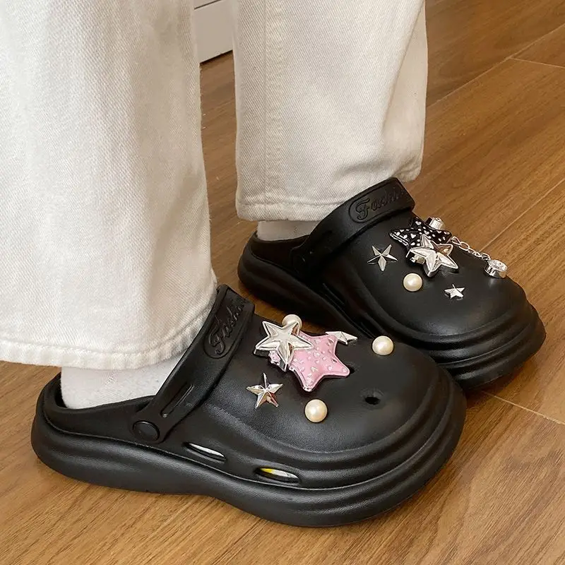 Women's Embellished EVA Beach Clogs with Star & Pearl Decor — feature 41