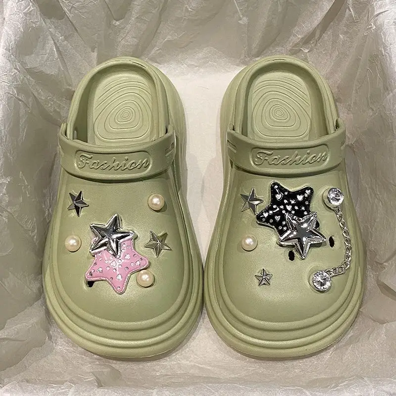 Women's Embellished EVA Beach Clogs with Star & Pearl Decor — feature 47