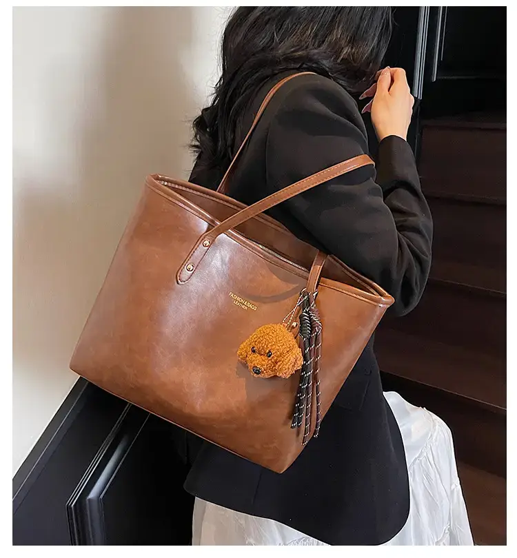 Vintage Brown Leather Tote Bag for Women 2025 — feature 1