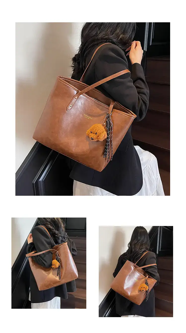 Vintage Brown Leather Tote Bag for Women 2025 — feature 9