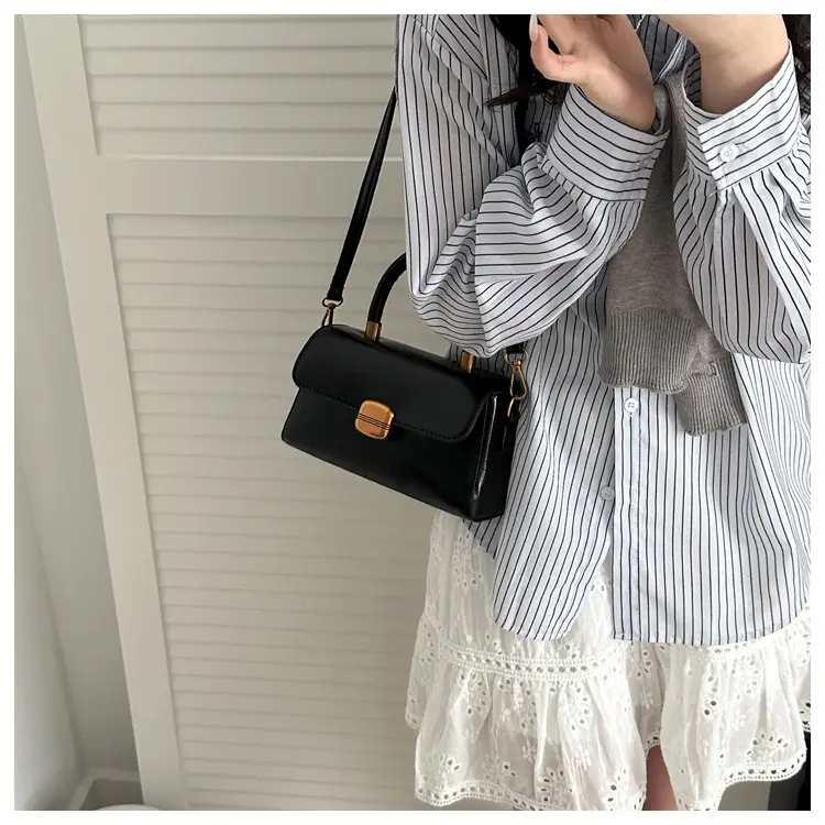 Korean Style Brown Lock Tote Bag for Women — feature 14