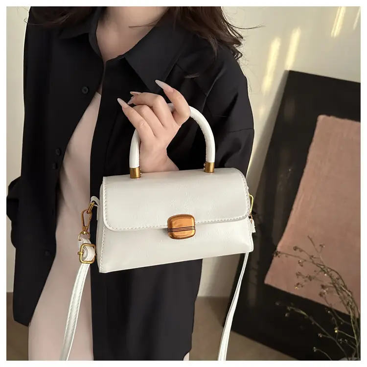 Korean Style Brown Lock Tote Bag for Women — feature 15