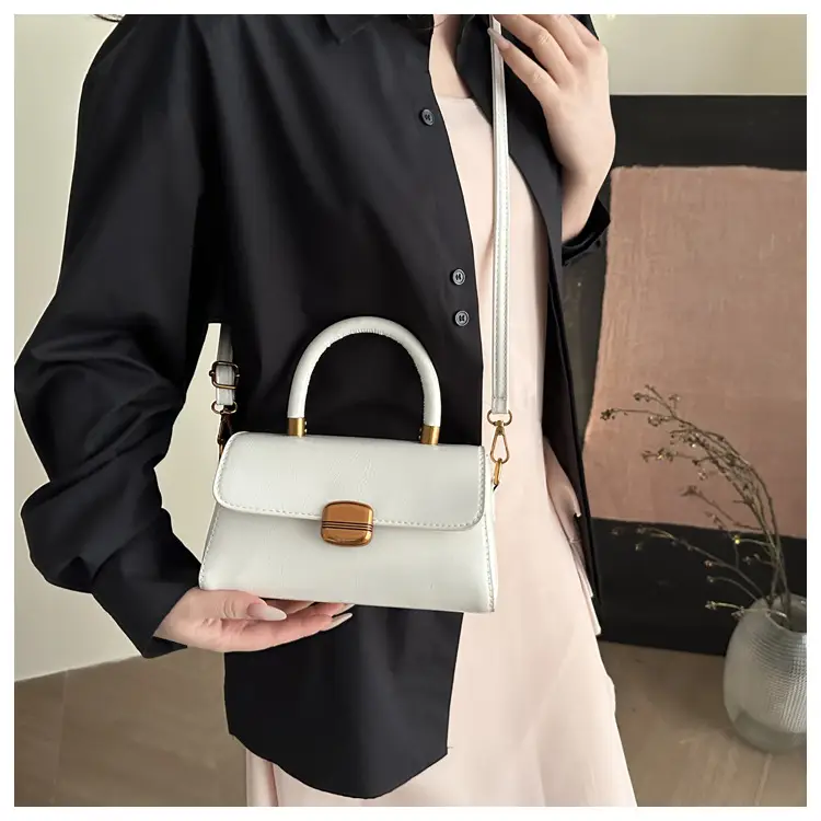Korean Style Brown Lock Tote Bag for Women — feature 16