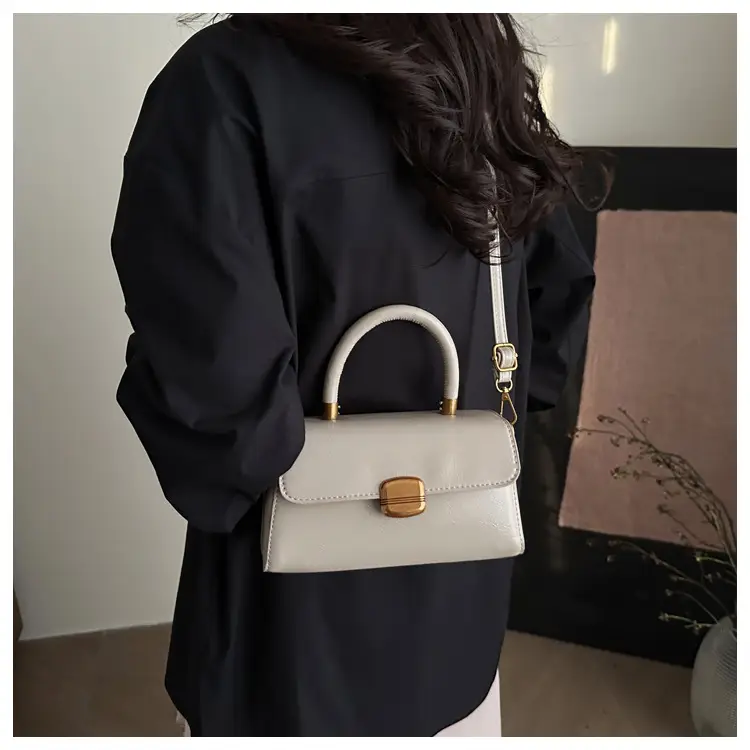 Korean Style Brown Lock Tote Bag for Women — feature 18