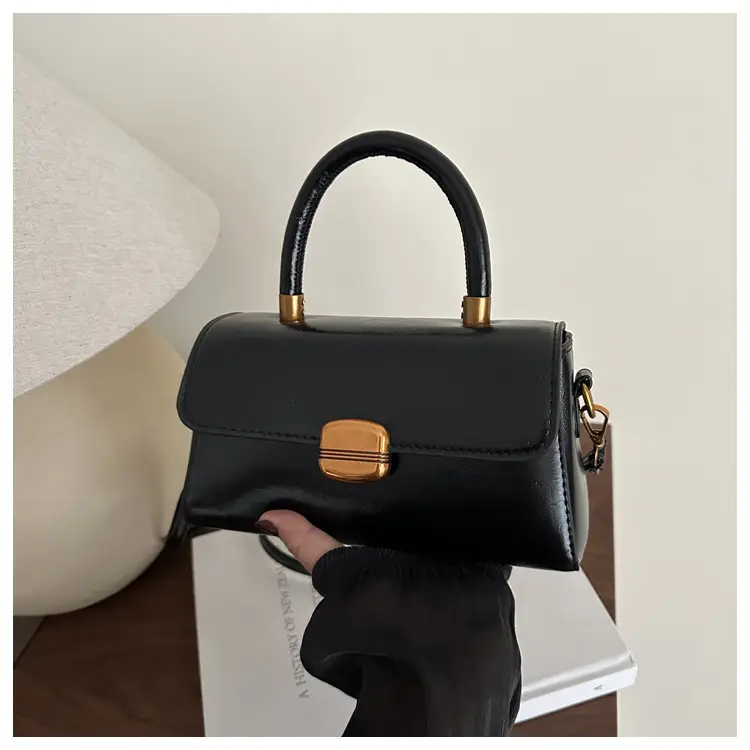 Korean Style Brown Lock Tote Bag for Women — feature 20