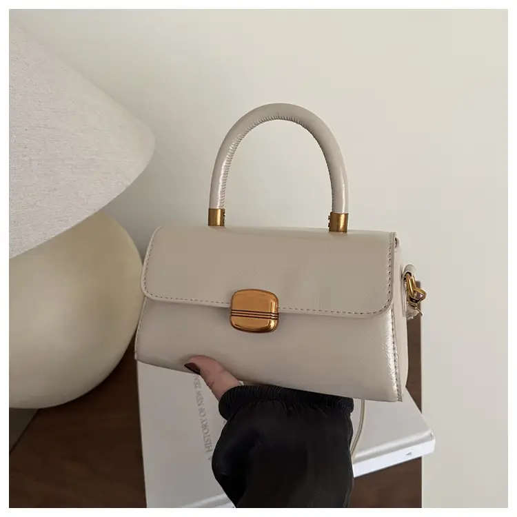 Korean Style Brown Lock Tote Bag for Women — feature 22
