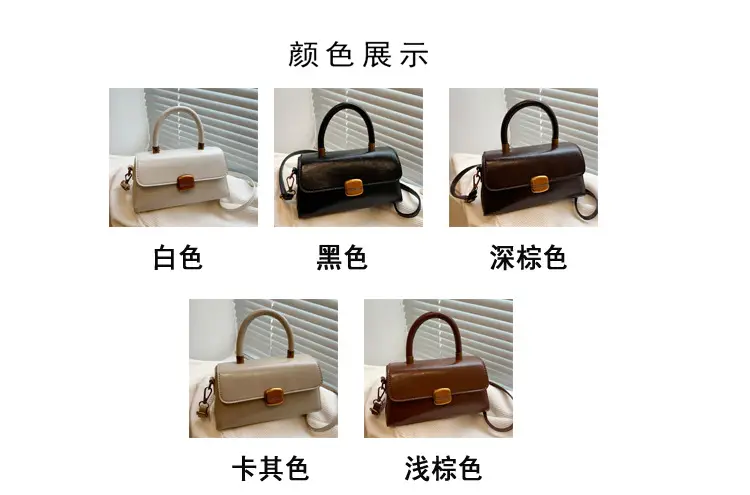 Korean Style Brown Lock Tote Bag for Women — feature 4