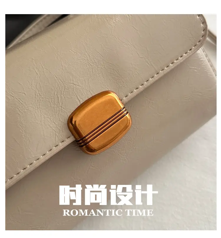 Korean Style Brown Lock Tote Bag for Women — feature 5