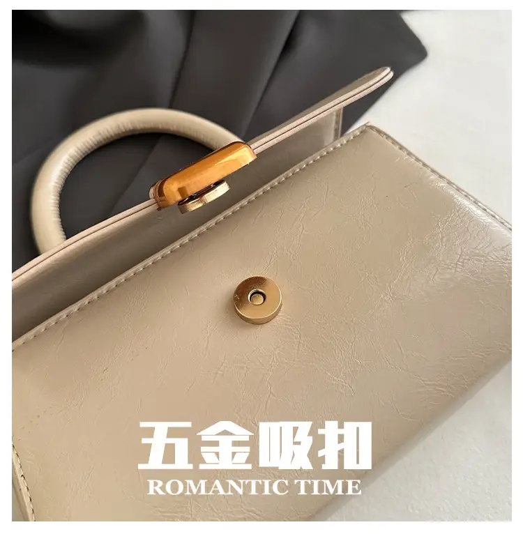 Korean Style Brown Lock Tote Bag for Women — feature 6