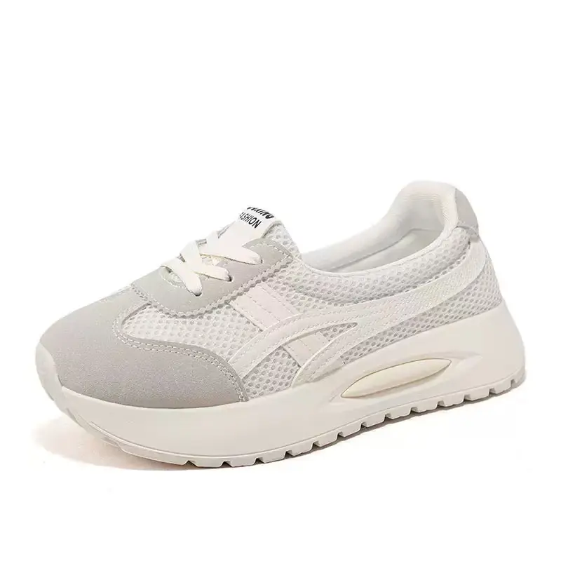Korean-Style Shallow Mouth Sneakers for Women, Trendy New Spring Sports Running Casual Thick-Soled Dad Shoes for Middle-Aged Moms - Image 8