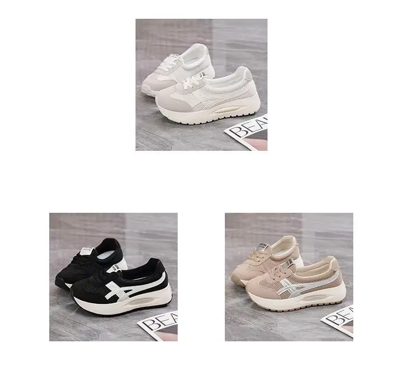 Korean-Style Shallow Mouth Sneakers for Women, Trendy New Spring Sports Running Casual Thick-Soled Dad Shoes for Middle-Aged Moms — feature 26