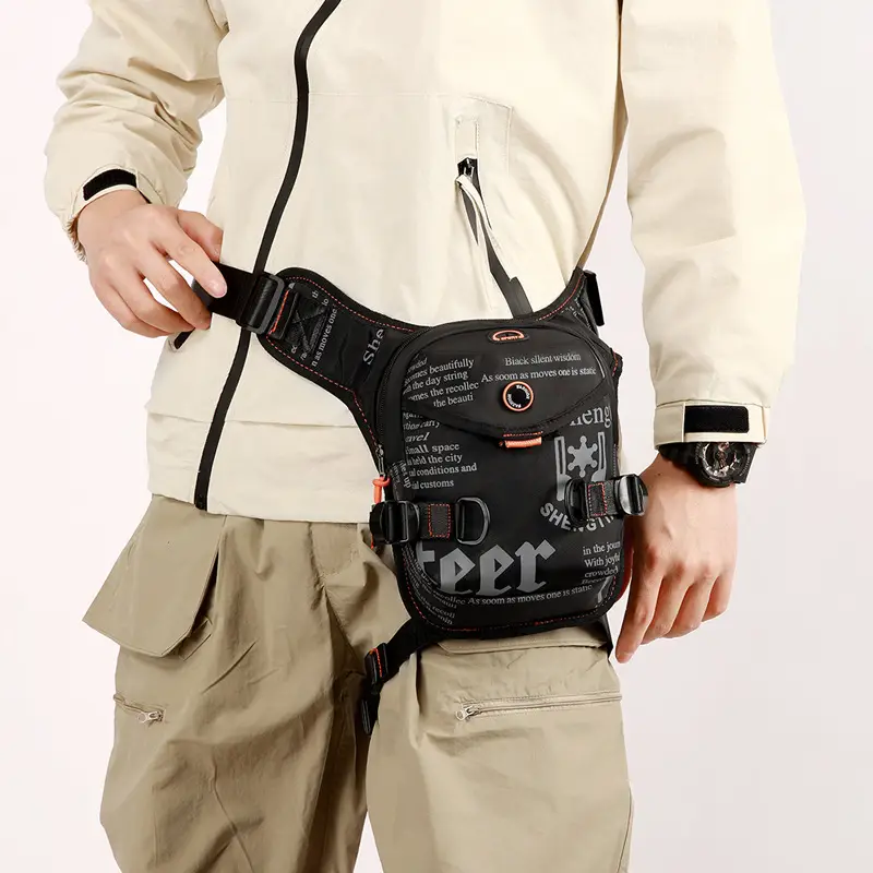 Men's Black Crossbody Backpack with Adjustable Strap - Image 6