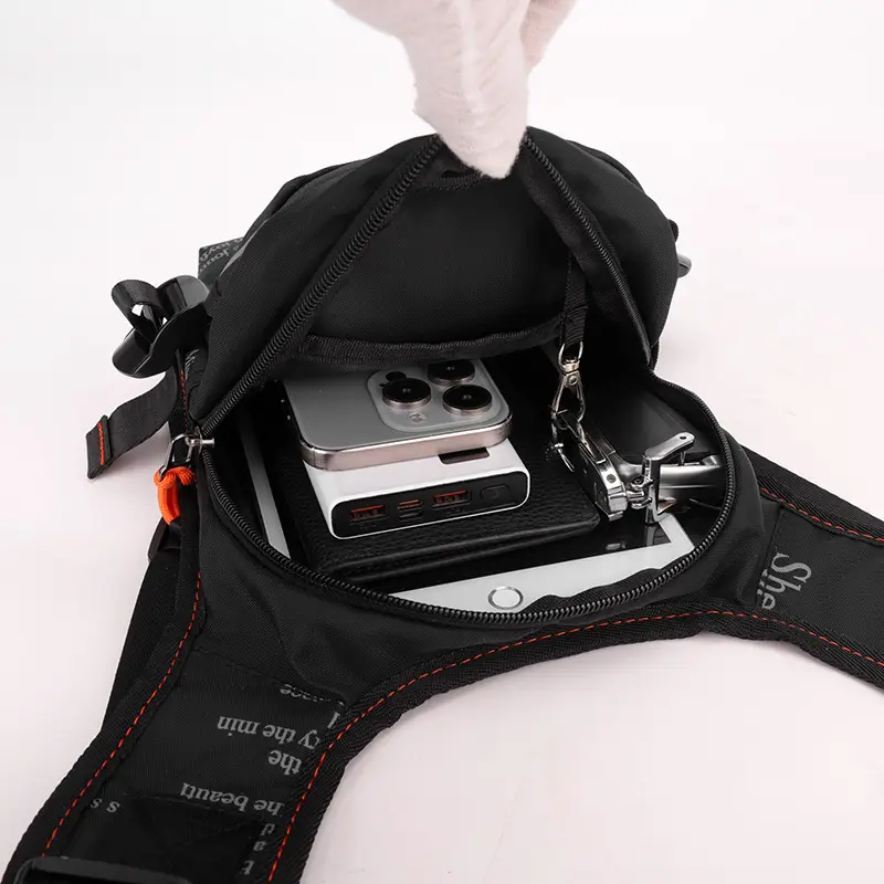 Men's Black Crossbody Backpack with Adjustable Strap - Image 7