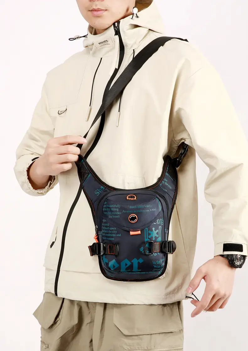 Men's Black Crossbody Backpack with Adjustable Strap — feature 23