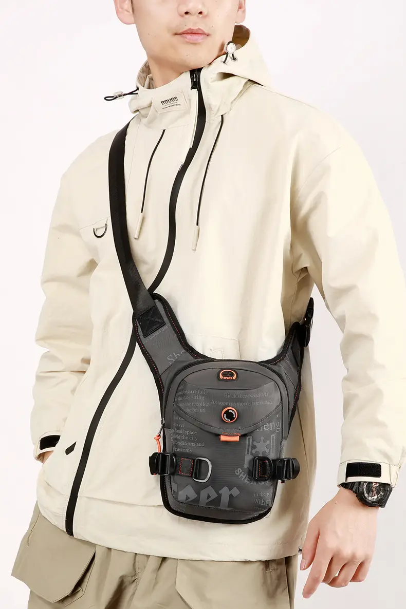 Men's Black Crossbody Backpack with Adjustable Strap — feature 25