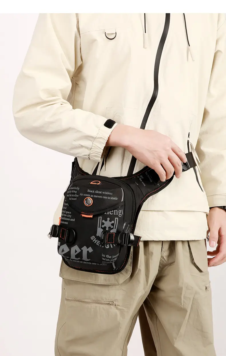 Men's Black Crossbody Backpack with Adjustable Strap — feature 28