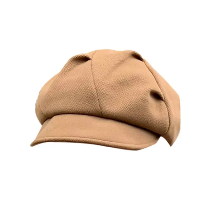 Women Retro Tan Cap Bailey Print - Image 9