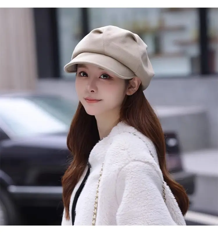 Women Retro Tan Cap Bailey Print — feature 11