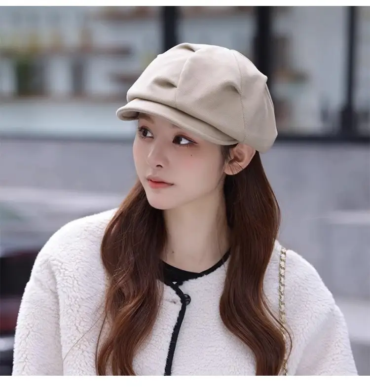 Women Retro Tan Cap Bailey Print — feature 12