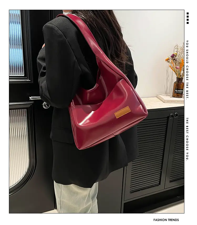 Korean Style Oilskin Tote Bag Brown Large Capacity — feature 2