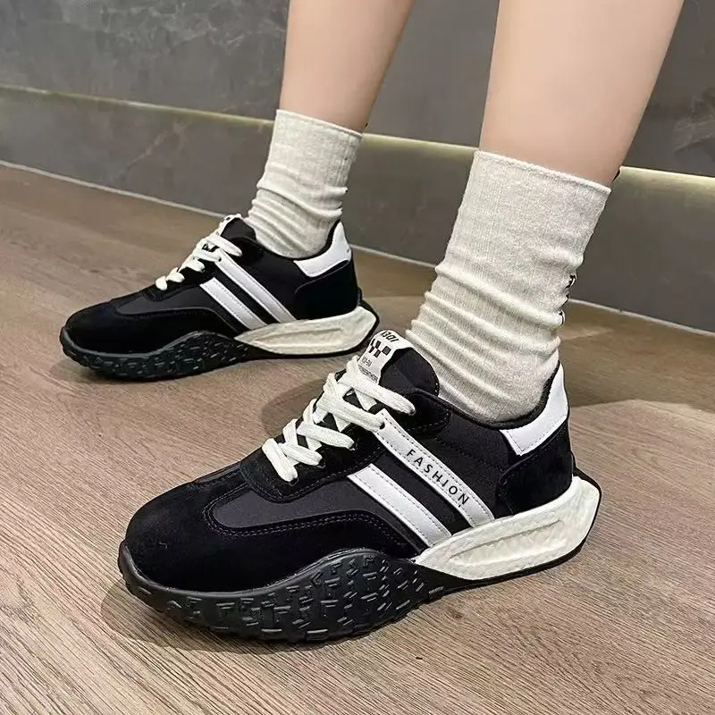 Women's Spring Thick-Soled Dad Sneakers, Color-Blocked Platform Waffle Shoes, Versatile Soft-Soled Casual Shoes for Women - Image 5