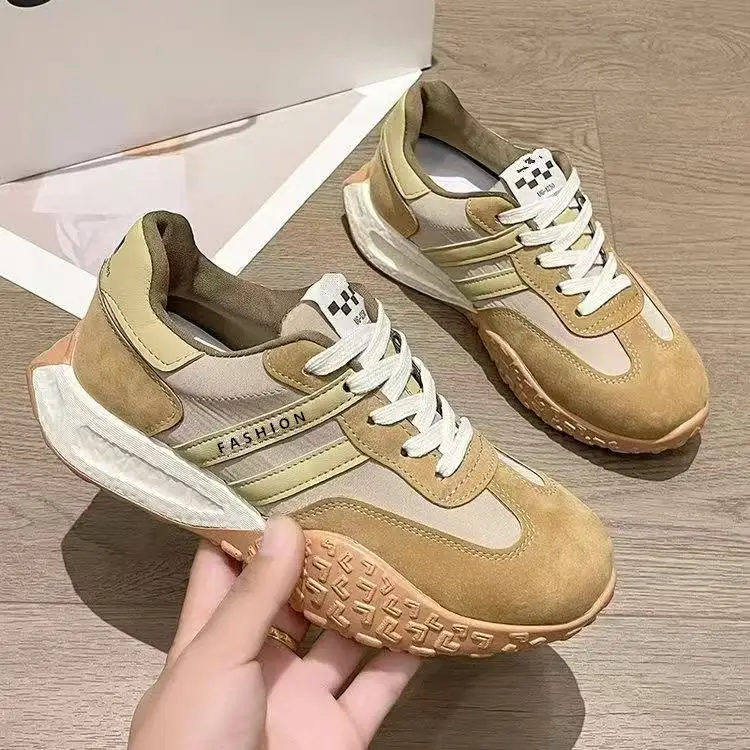 Women's Spring Thick-Soled Dad Sneakers, Color-Blocked Platform Waffle Shoes, Versatile Soft-Soled Casual Shoes for Women - Image 6