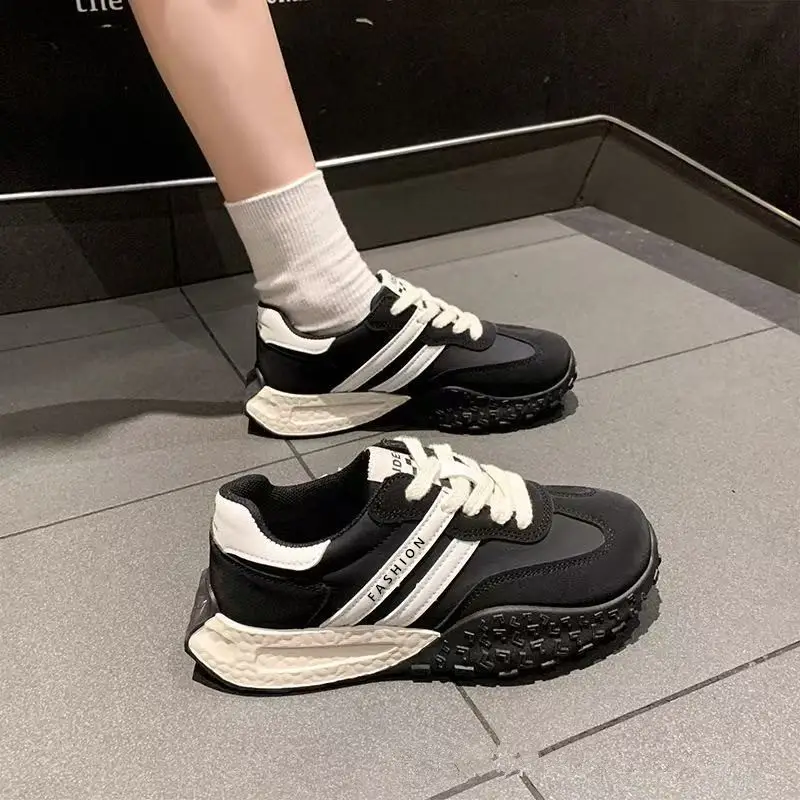 Women's Spring Thick-Soled Dad Sneakers, Color-Blocked Platform Waffle Shoes, Versatile Soft-Soled Casual Shoes for Women — feature 20