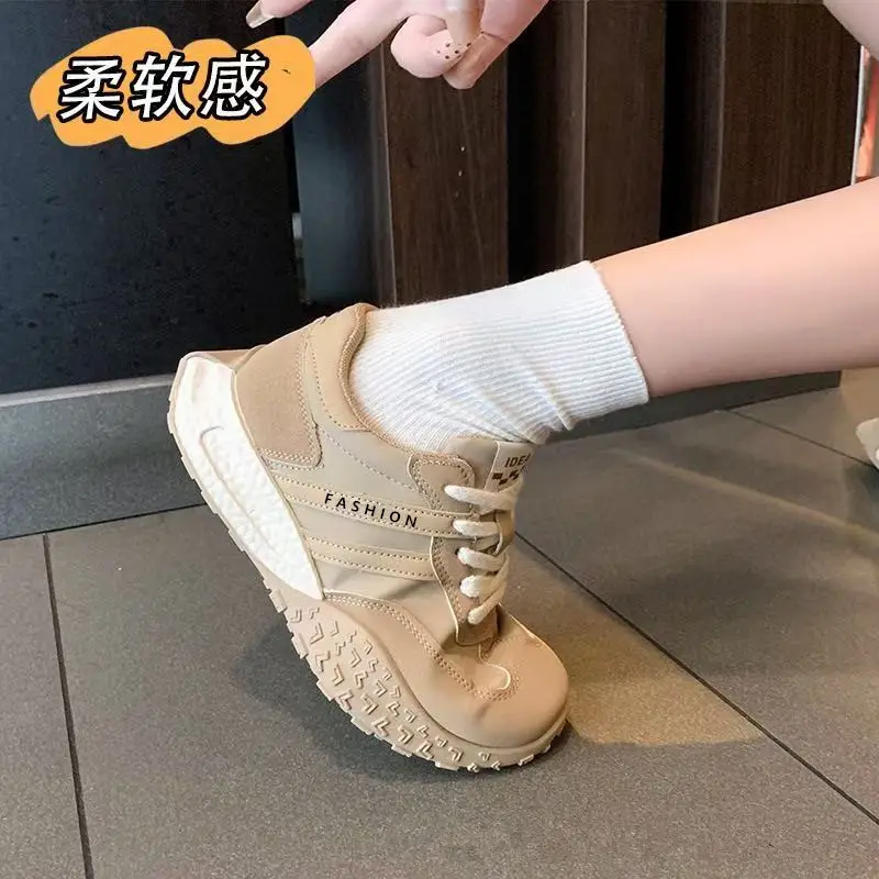 Women's Spring Thick-Soled Dad Sneakers, Color-Blocked Platform Waffle Shoes, Versatile Soft-Soled Casual Shoes for Women — feature 23
